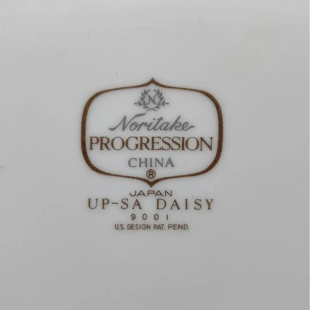 Vtg Noritake UP-SA DAISY Vegetable Serving Bowl Oval 9001 Progression Japan 1 - Picture 3 of 6